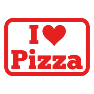 I Love Pizza Decal (Red)